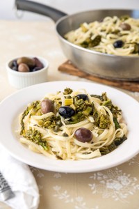 Linguini Rapini Greens 24/7 Vegan Recipes